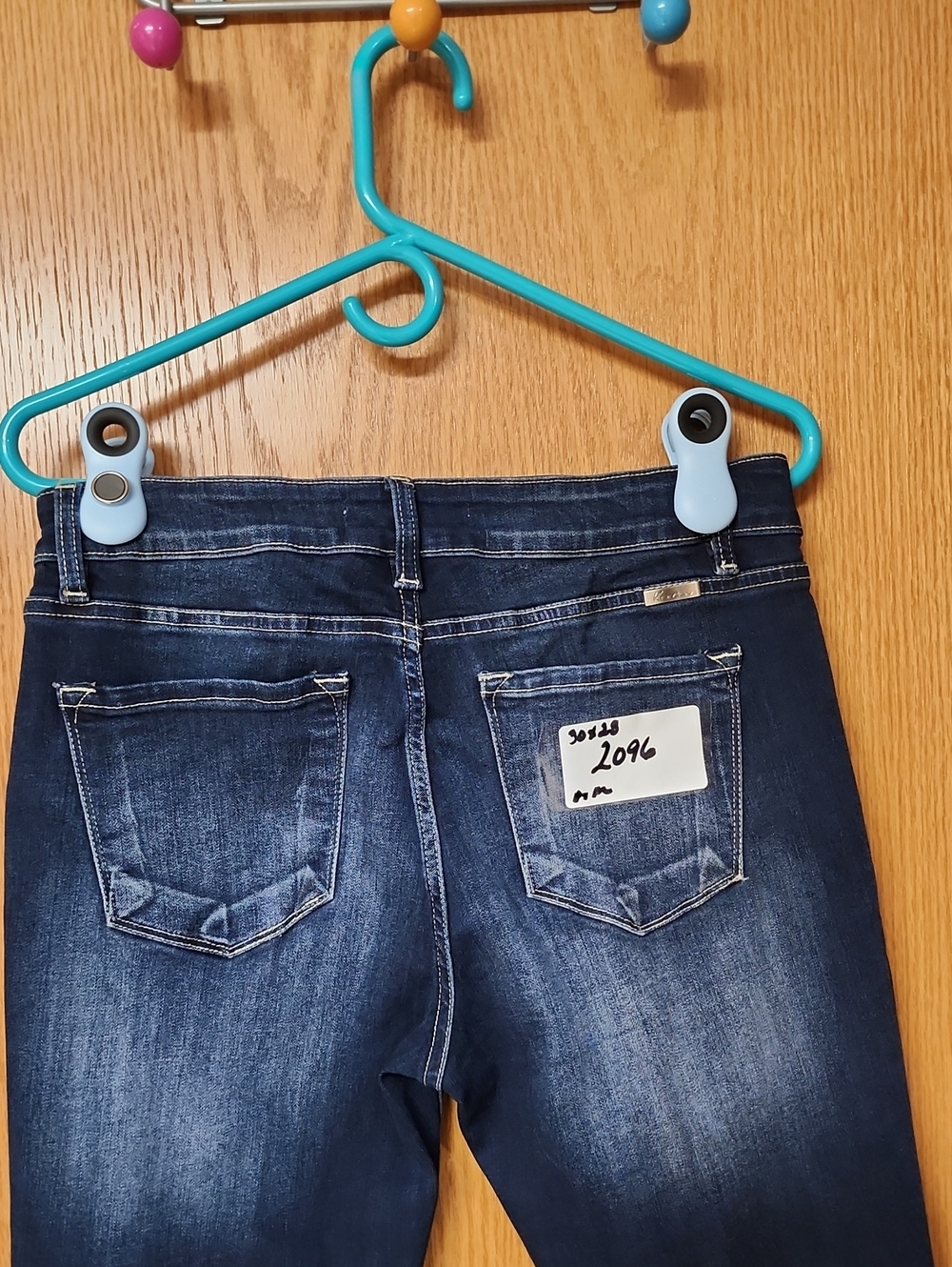Kancan Dark Blue Women's Stretch Skinny Jeans 30x28 number 2096 - Picture 3 of 7